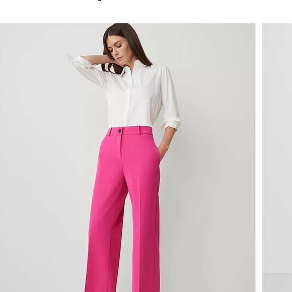 Ann Taylor Elegant Pink Wide-Leg Pants NWT - Picture 2 of 6